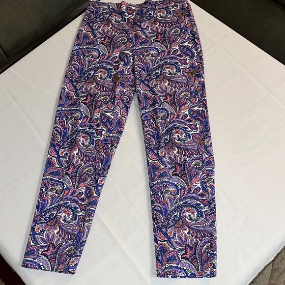 Isaac Mizrahi Vibrant Paisley Pants Size 6 - Picture 4 of 11
